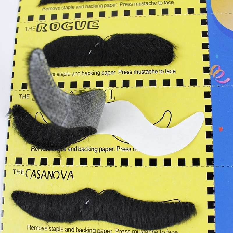 12pcs Black Fake Mustache Beard Self Adhesive Party Halloween Funny Fake Beard