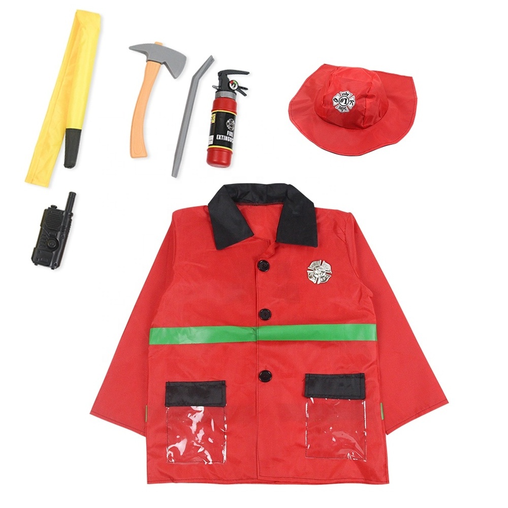 Children Firefighter Dress Up Costume Career Day Cosplay Construction Worker Lawyer Costume Pilots Doctor Astronaut Costume