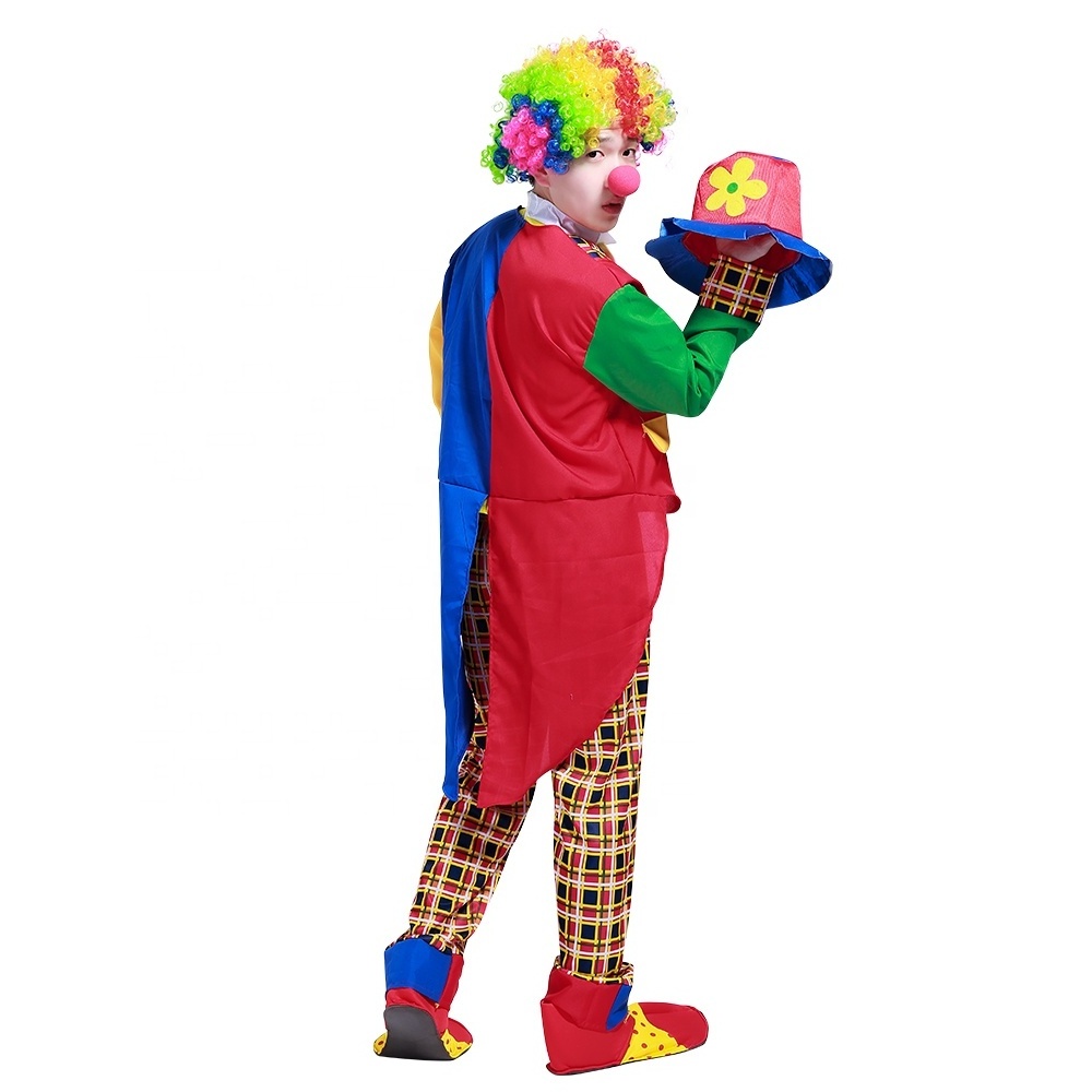 Halloween Cosplay Costume Party Carnival Funny Clown Jumpsuit Adult Circus Fancy Clown Costume