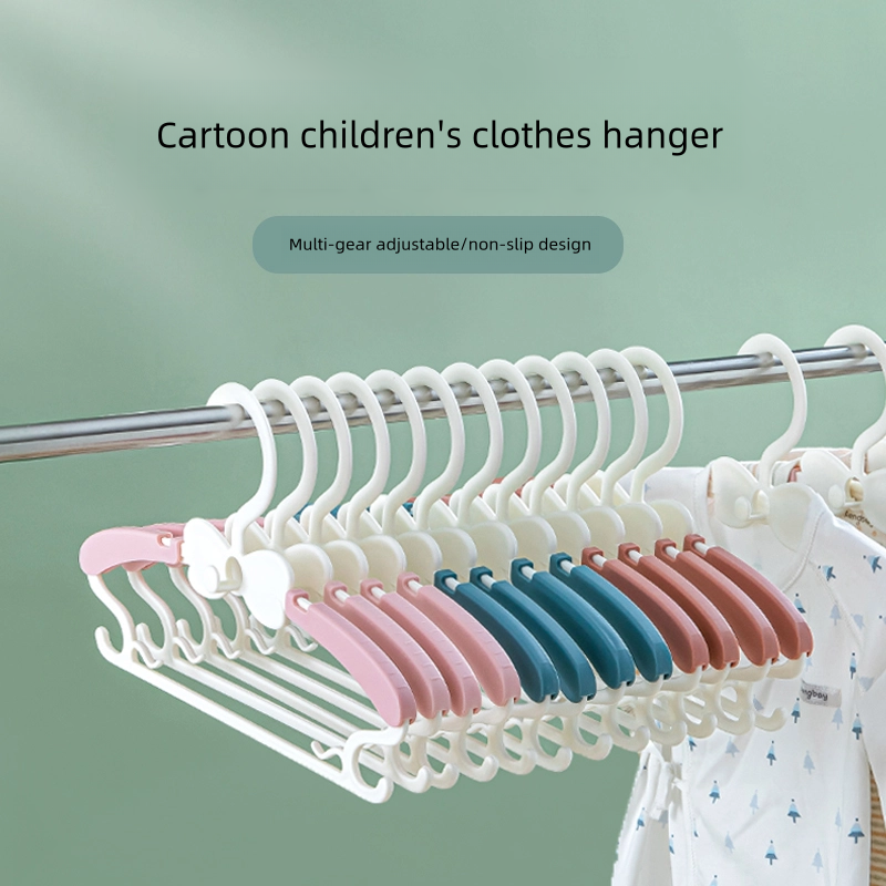 Children's Coat Hangers Scalable Non Slip and No Marks Plastic Clothes Storage Rack Space Saver Plastic Baby Clothes Hanger