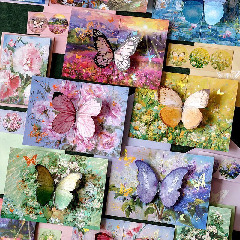 Greeting Card three-dimensional fantasy butterfly birthday congratulation piece exquisite couple diy handmade birthday gift