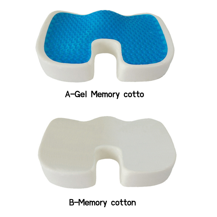 Cheaper price Office Chair Coccyx Orthopedic Cooling Comfort Silicone Car Gel Memory Foam Seat Cushion