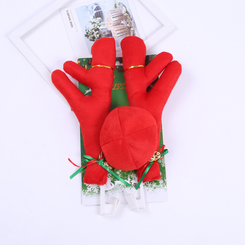 Christmas car decorations xmas outdoor reindeer decoration antler red nose Christmas decoration for cars