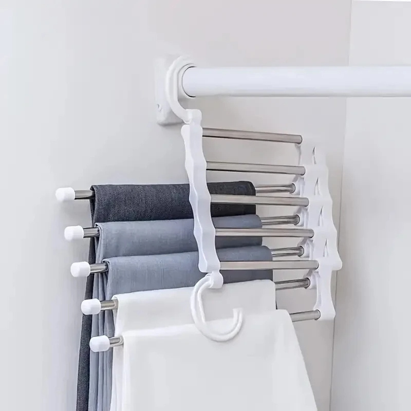 5 tube folding Trousers organize rack multifunctional pants rack storage hanger space saving hanger Jeans rack