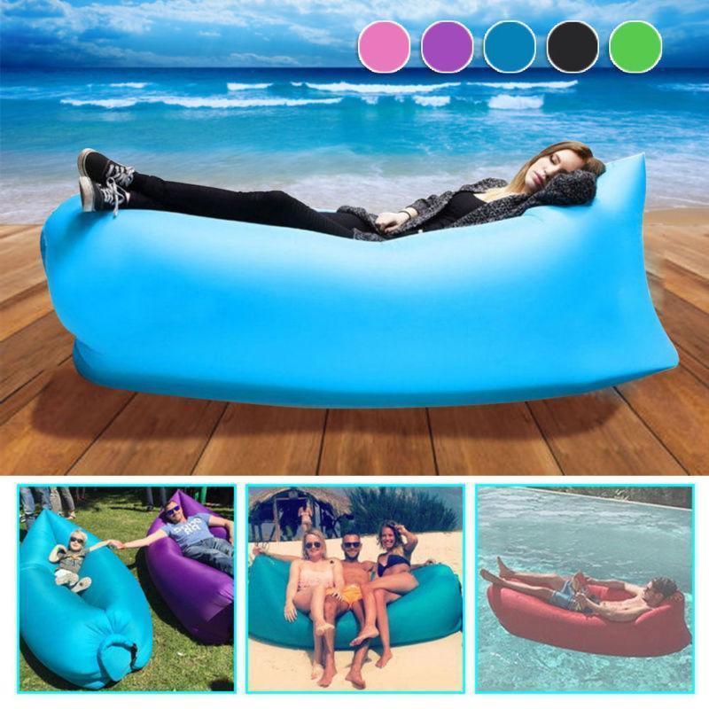 Inflatable Bed Sleeping Bag Couch Lounger Air Chair Sofa for Beach Camping