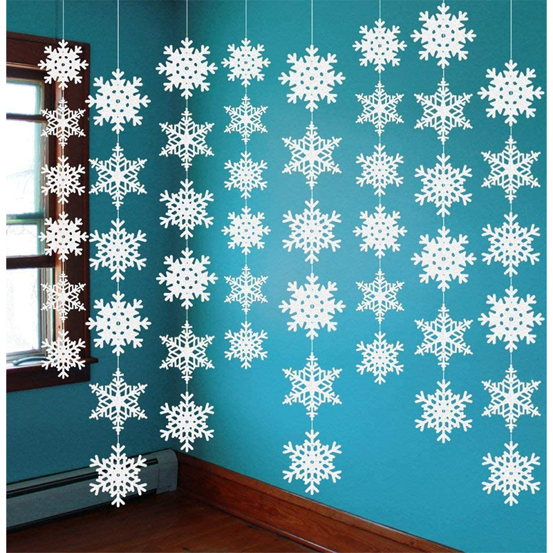 Romantic Snowflake Curtain Outdoor Decoration for Home New Year Navidad Garlands Christmas Decor Xmas