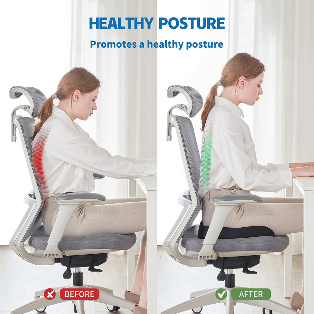 Cheaper price Office Chair Coccyx Orthopedic Cooling Comfort Silicone Car Gel Memory Foam Seat Cushion