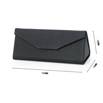 2022 Custom Logo Luxury Popular Black Foldable Glasses Box PU Leather Sunglasses Packing Stock Eyeglasses Case & Bag