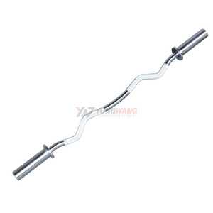 2024 Top seller High quality commercial gym  Strength Training Fitness Equipment Fixed PU Barbel Chrome Bar straight / curl