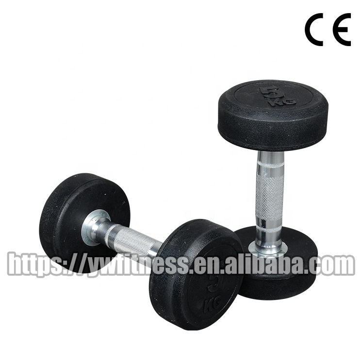 Wholesale home gym bodybuilding fitness equipment rubber dumbbell