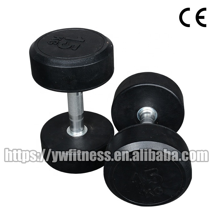 Wholesale home gym bodybuilding fitness equipment rubber dumbbell