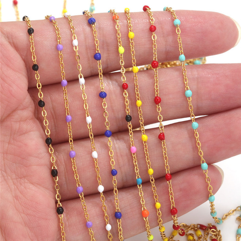 Wholesale stainless steel chain necklace enamel jewelry chain for jewelry making