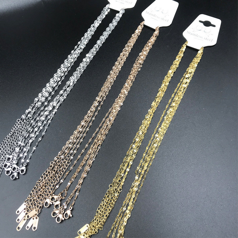 Wholesale stainless steel chain 18k gold chain necklace not lose color with extension