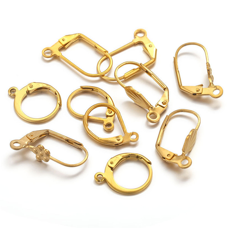 Earring accessories 18k gold filled stainless steel earring hooks for jewellery making