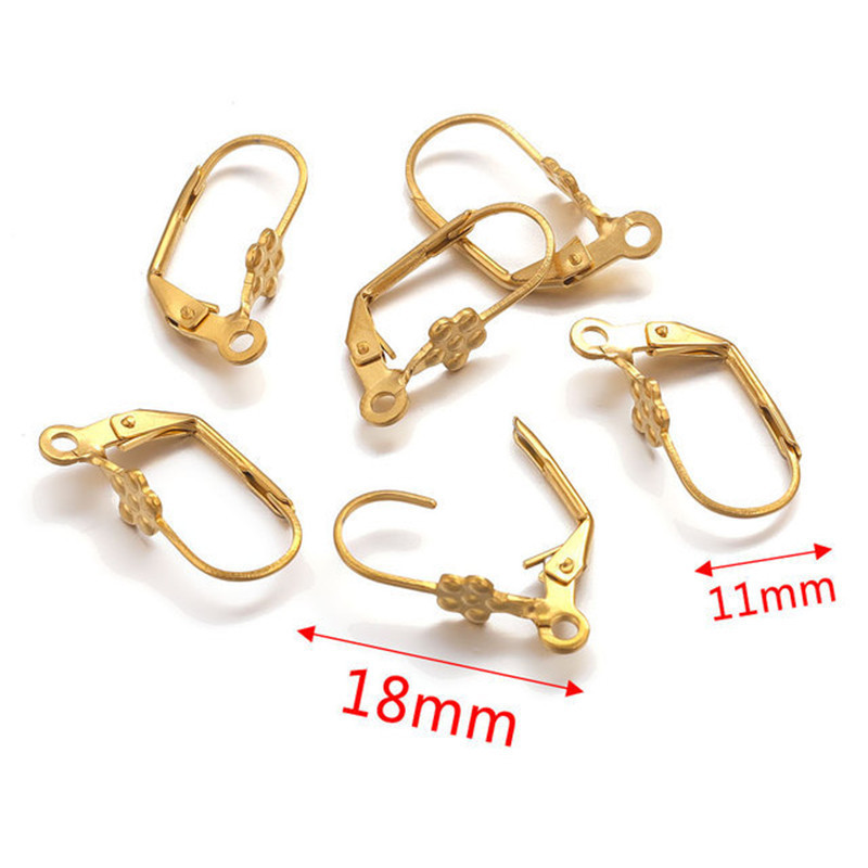 Earring accessories 18k gold filled stainless steel earring hooks for jewellery making