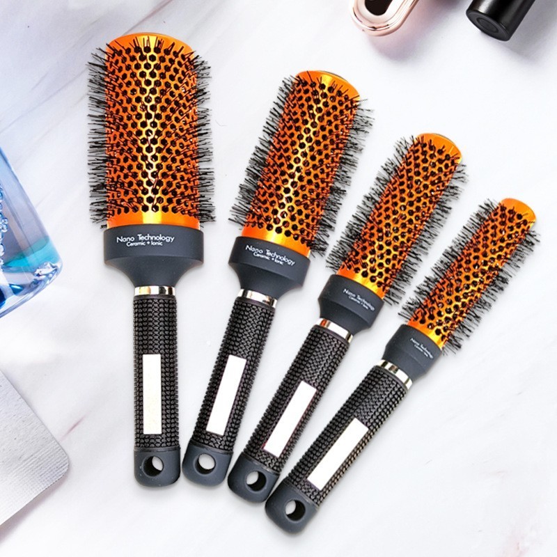 Hairdressing Comb High Temperature Resistant Household Curling Comb With Nylon Ceramic Bristle Comb