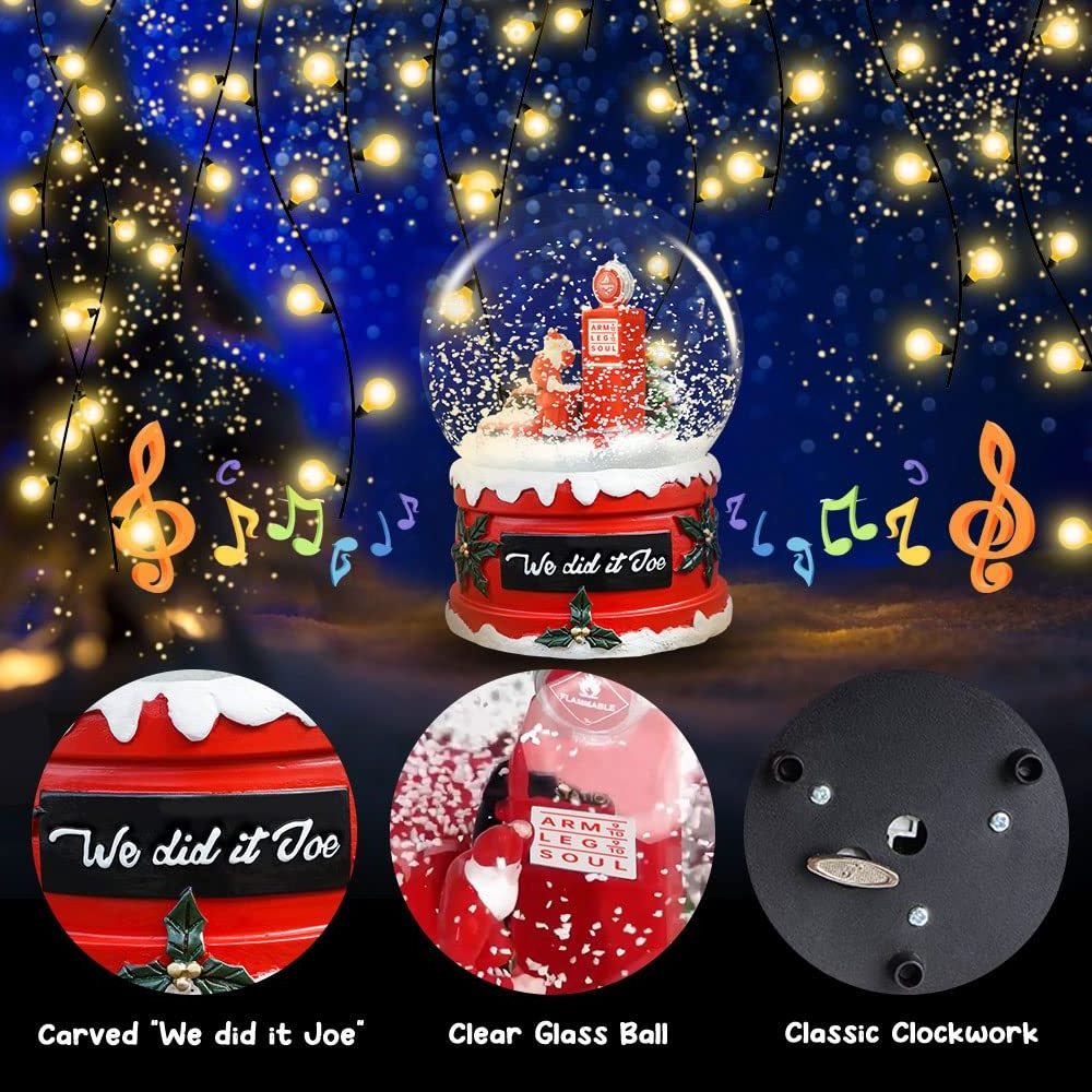 Snow Globe Merry Christmas Crystal Ball Clockwork Music Box Hilarious Halloween Glass Snowball Gift for Kids