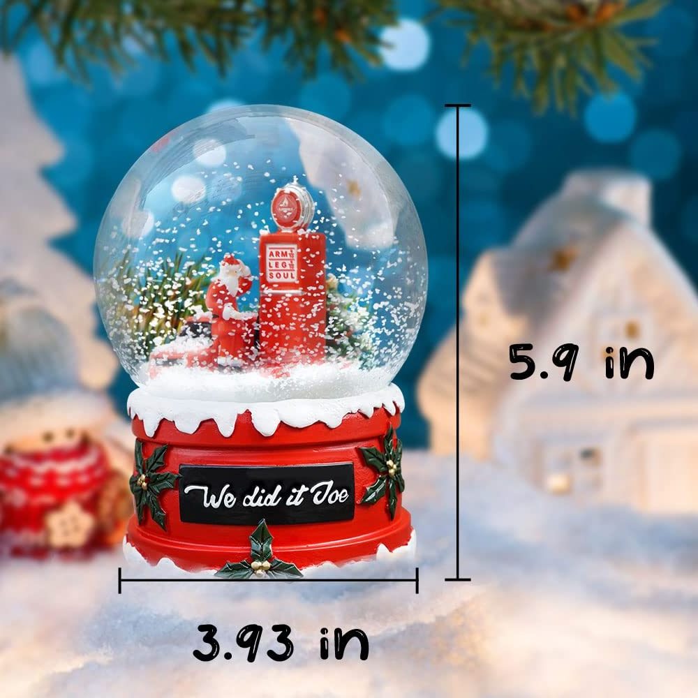 Snow Globe Merry Christmas Crystal Ball Clockwork Music Box Hilarious Halloween Glass Snowball Gift for Kids