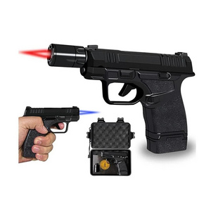 Fuya 1:2.05 Revolver Refillable Lighter Jet Flame Inflatable Pistol Model Cigarette Gun Adjustable Lighter