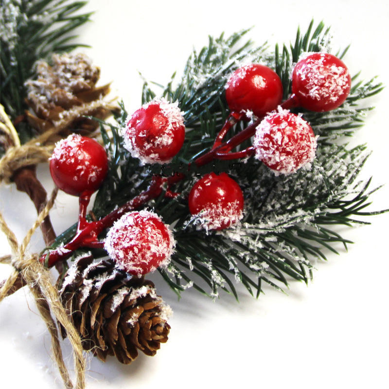 Christmas accessories pine needle pine consequences simulation berries Wreath Decorative Cones Pine Branch Set