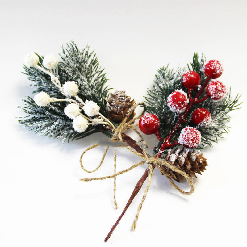 Christmas accessories pine needle pine consequences simulation berries Wreath Decorative Cones Pine Branch Set