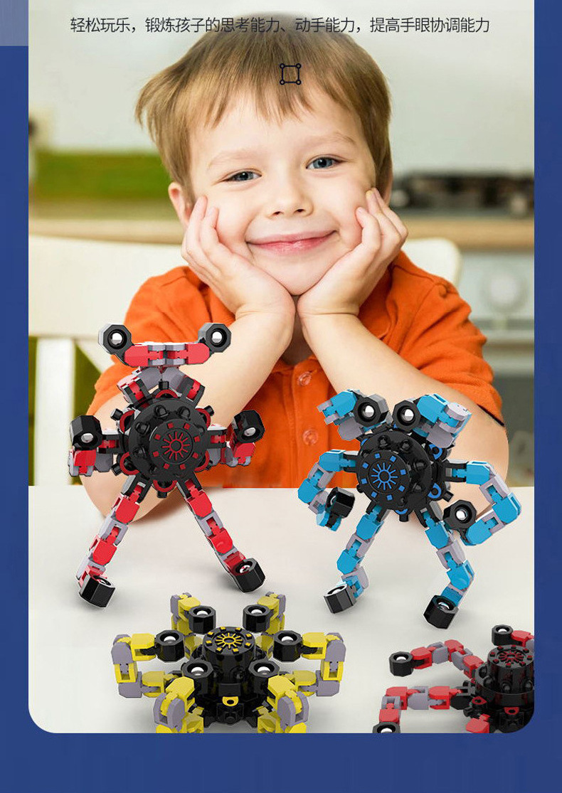 New FreeSample Fidget Spinner Transformable Chain Robot Toy Mechanical Fingertip Spinner For Adults And Kids Fidget Spinner