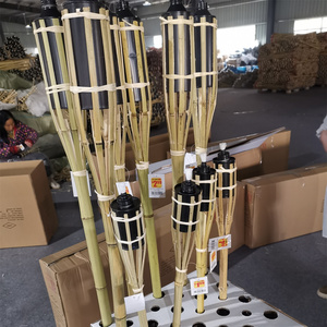 Wholesale new outdoors Lighting Bamboo Tiki Torches Cheap High quality 1.2m bamboo torch