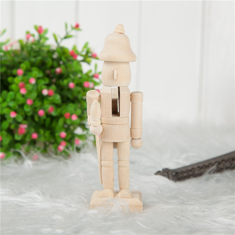 DIY Painting Decor Painting Wooden Christmas Ornament Diy Kids Toys Unpainted Nutcracker soldiers