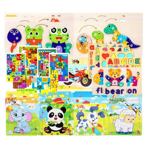 Classic Wooden 3d Alphabet Word Animal Jigsaw Puzzles Baby Montessori Educational Learning Puzzles Toys For Kids Boys Girls CE