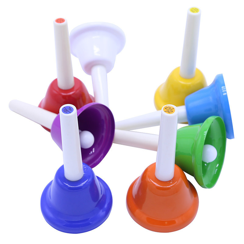 New Children Musical Instruments shaker toy Percussion Toy Musical hand bells set 8 Tones Diatonic Bells Music desk bells toy