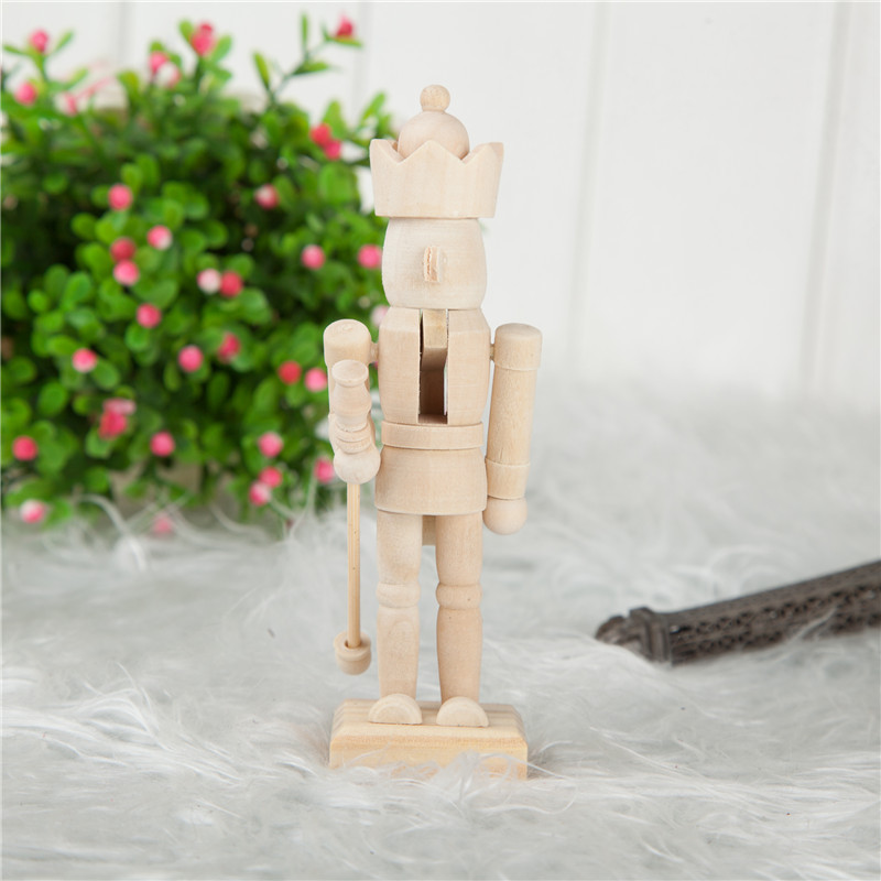 DIY Painting Decor Painting Wooden Christmas Ornament Diy Kids Toys Unpainted Nutcracker soldiers