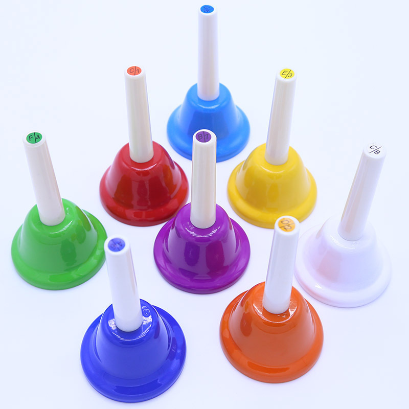 New Children Musical Instruments shaker toy Percussion Toy Musical hand bells set 8 Tones Diatonic Bells Music desk bells toy