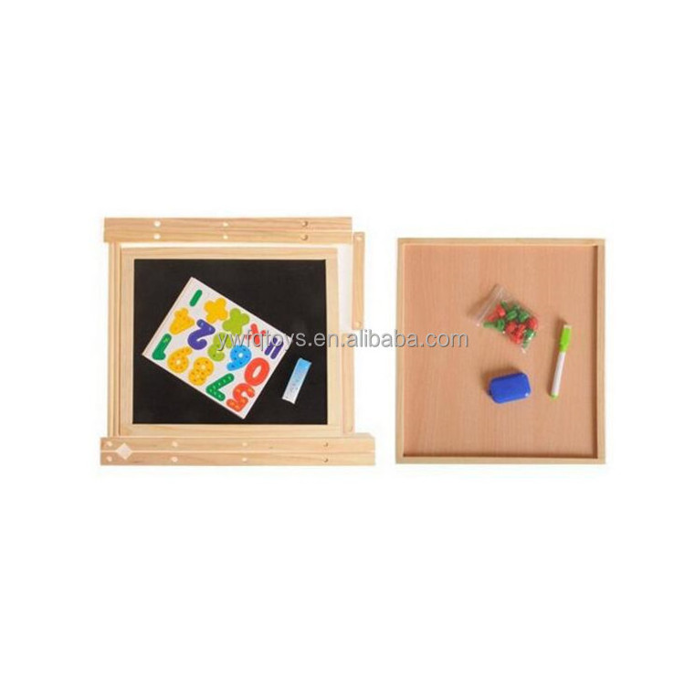 FQ brand writing magnetic board wood drawing stand collapsible easel Black Chalk Board for kids