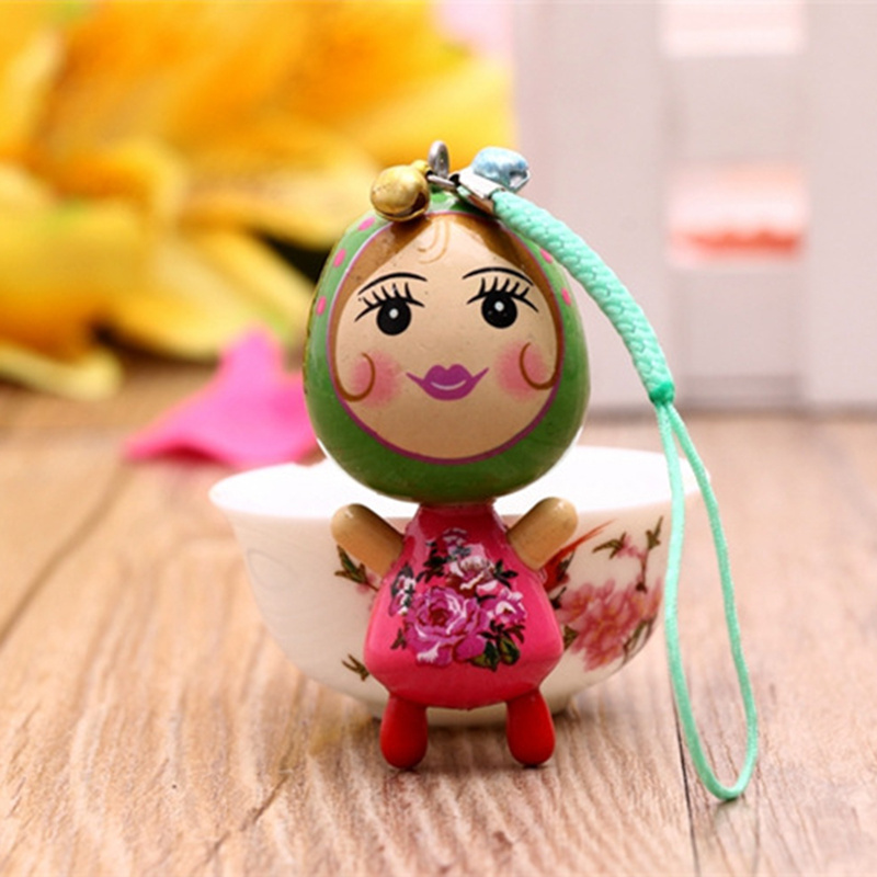 Russian puppet pendant creative wooden crafts wooden home decoration cute doll keychain toys