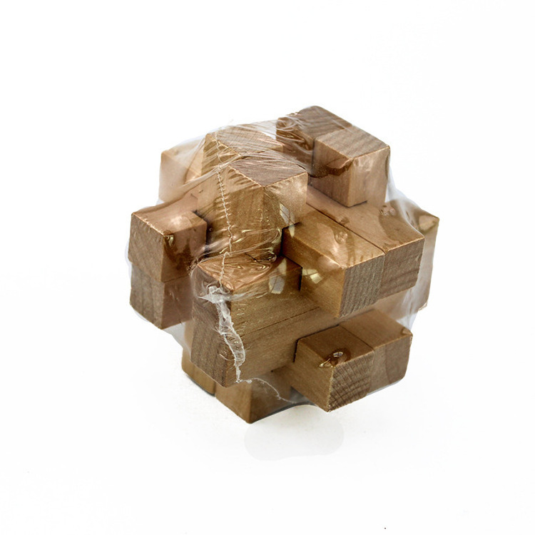 Wooden Puzzle Luban Kongming Lock Puzzle Toy Wooden Brain Teasers Cube Puzzle For Children Adult