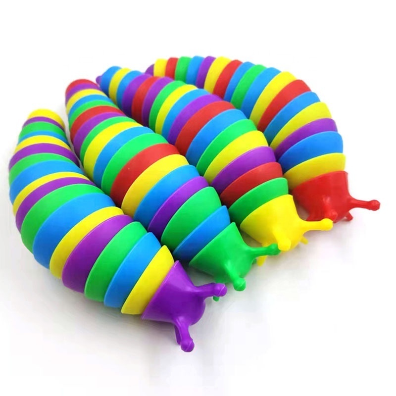 Pop Fidget Toys Rainbow Slug Articulated Finger Spinning Stress relief Snail Friendly Sensory Toys Fidget Slug