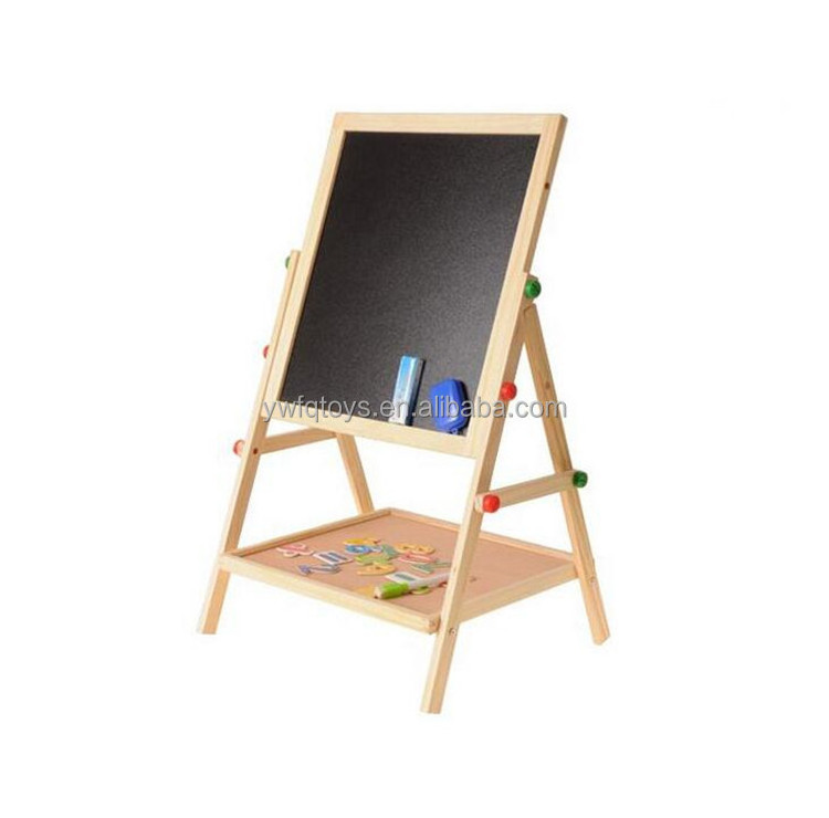 FQ brand writing magnetic board wood drawing stand collapsible easel Black Chalk Board for kids