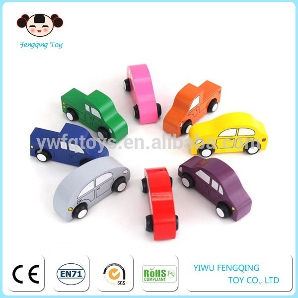 FQ new wooden small truck wooden magnetic car OEM pick up truck magnetic wood car toys