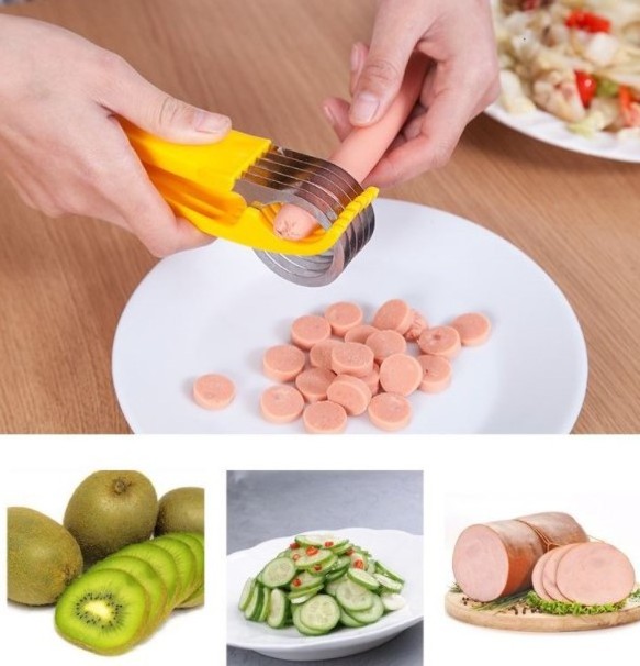 Kitchen saving effort tools food grade manual vegetable fruit sausage cutter banana slicer