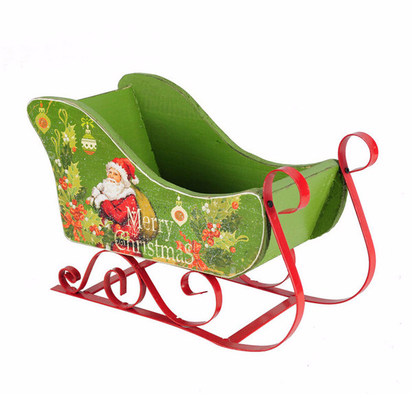 wooden sleigh car christmas decoration