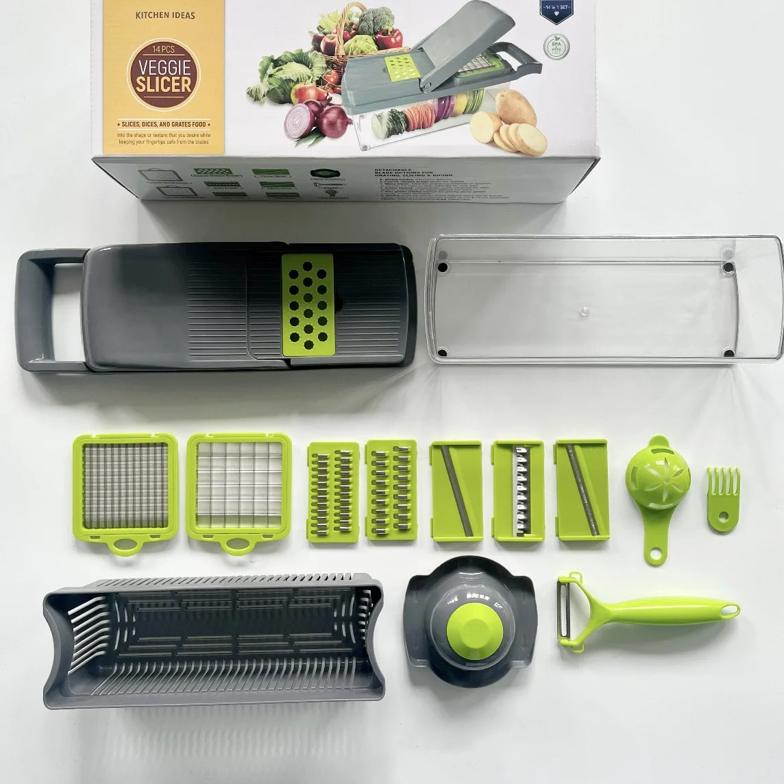 Hot Selling 2023 Kitchen Multi 12 In 1 Manual Fruit Vegetable Cutter Chopper Dicer Veggie Slicer Vegetable Chopper