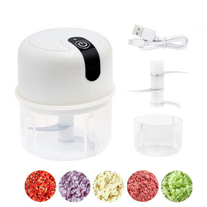 Push button automatic quick spin electric garlic chopper garlic chopper garlic crusher with Sharp blade