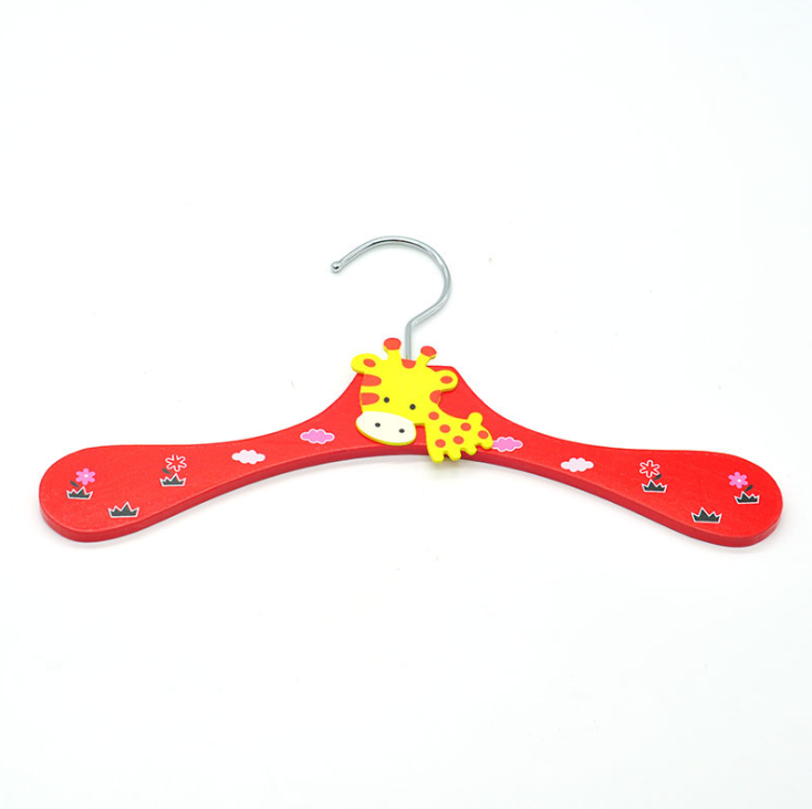 cute pattern wood natural baby coat hangers coat hanger wholesale kids coat hanger stand