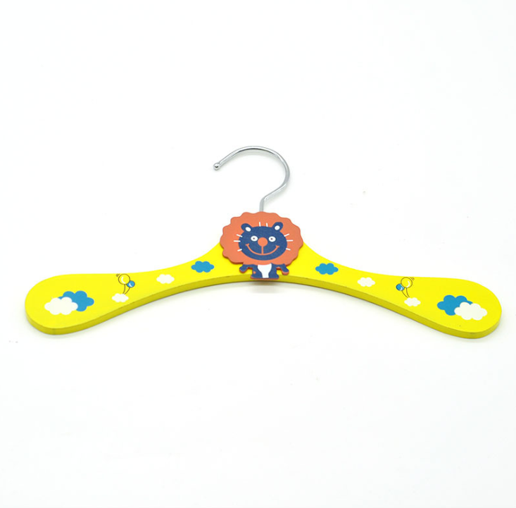 cute pattern wood natural baby coat hangers coat hanger wholesale kids coat hanger stand