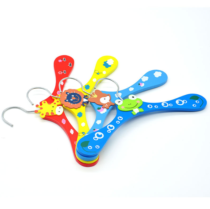 cute pattern wood natural baby coat hangers coat hanger wholesale kids coat hanger stand