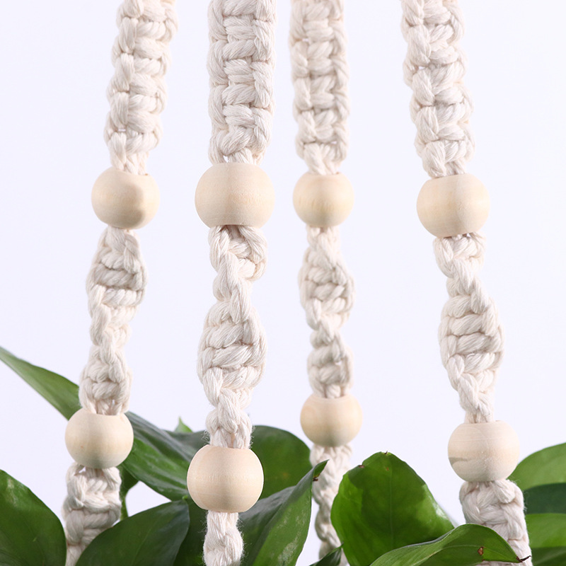 Home Decor DIY Handmade Cotton Rope Flower Pot Holder Macrame Plant Hangers For Indoor Outdoor