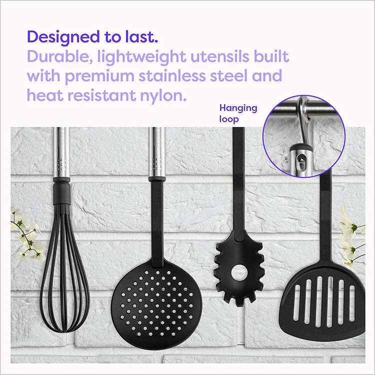 Heat-Resistant 42pcs stainless steel nylon cooking utensils set kitchen utensils set utensil set