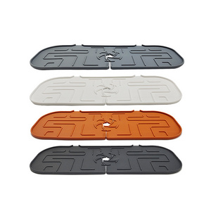 Different colors reusable water drying pads splash guard silicone kitchen splash guard sink faucet absorbent mat