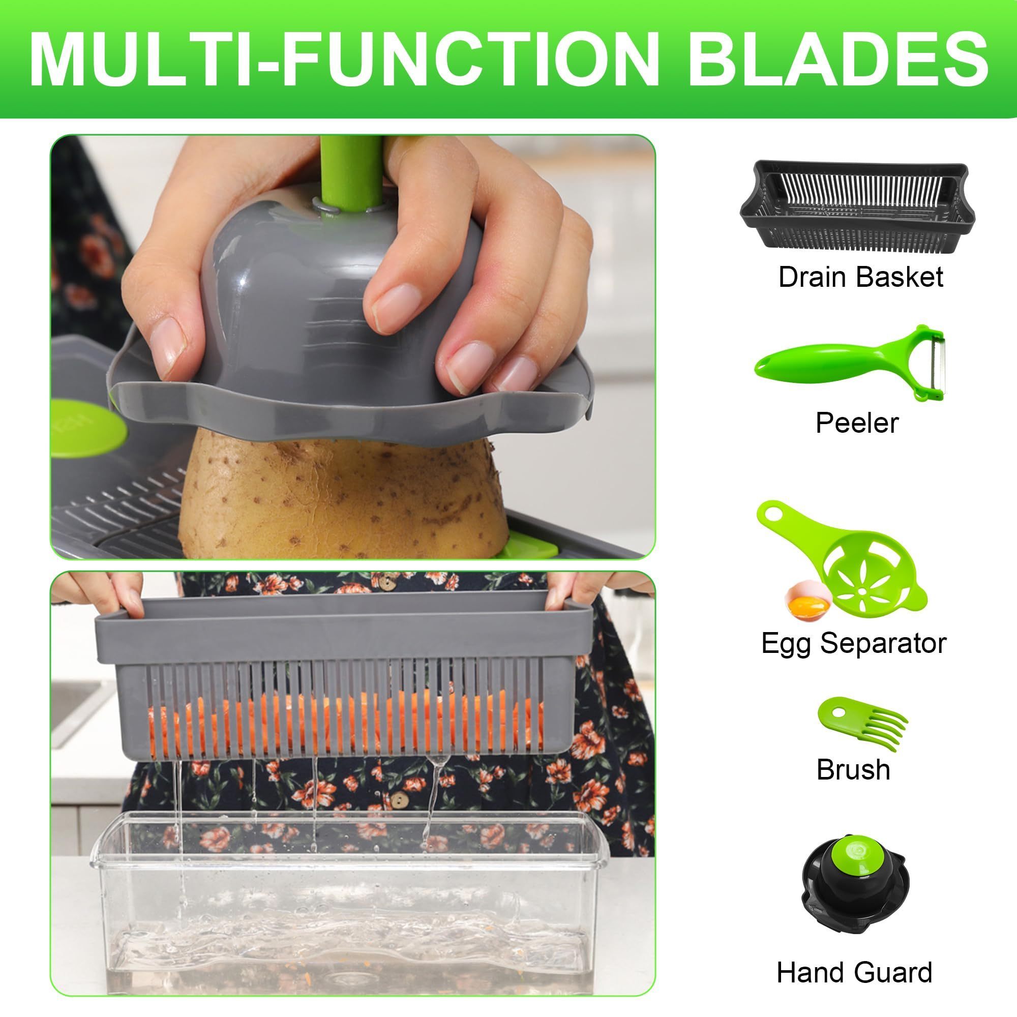 Multi Function Multifunction Spinner Salad Mini Grater Slicer 15 In 1 Cutter Slicer Vegetable Chopper Set