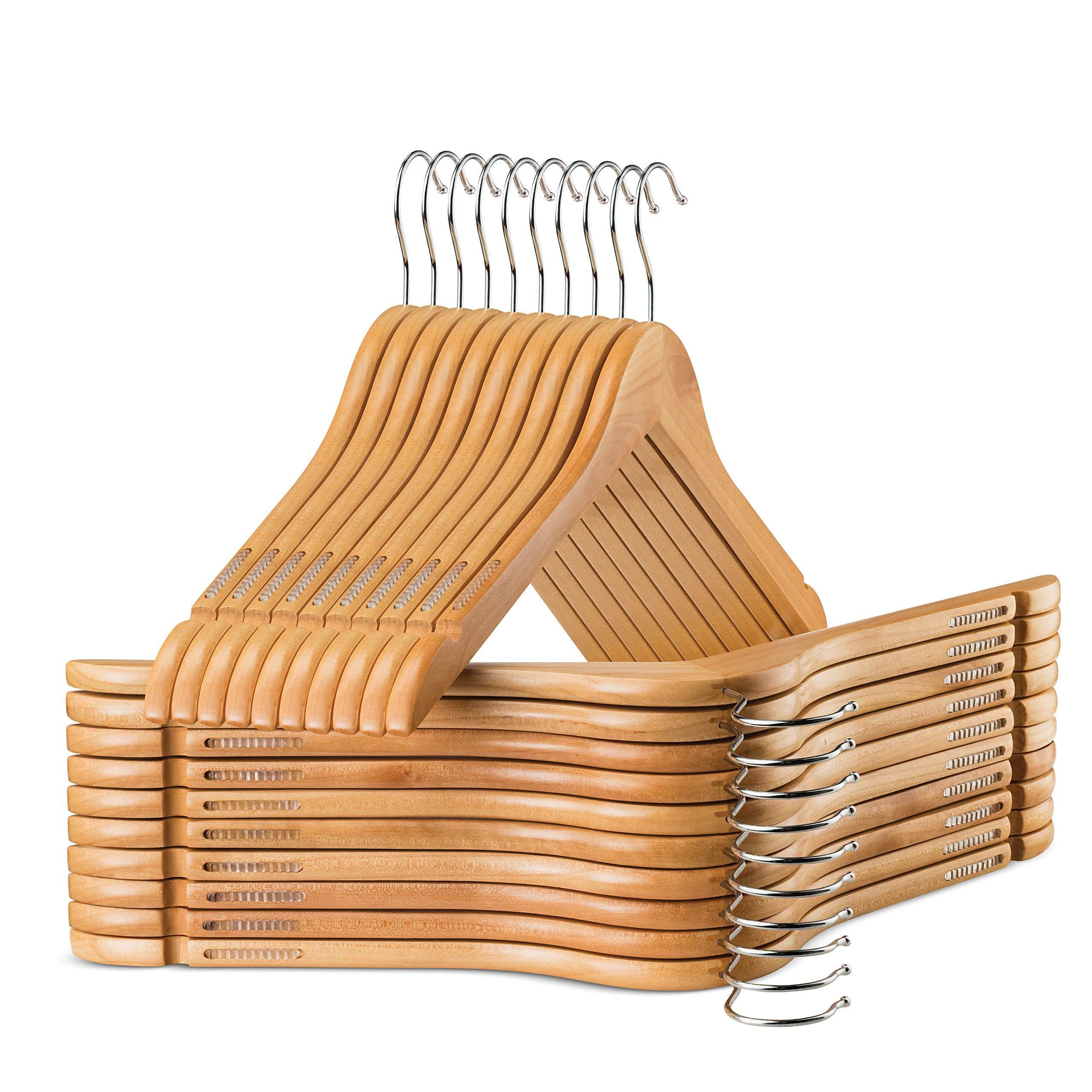 Solid Wood Hangers Drying Rack Clothing Wooden Hanger Suit Shirt Trousers Sweaters Dress Organizer for clothes